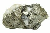 Shiny Pyrite Crystal Cluster with Calcite - Peru #173416-2